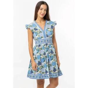 NEW BINDU celine mini dress in hydrangeas